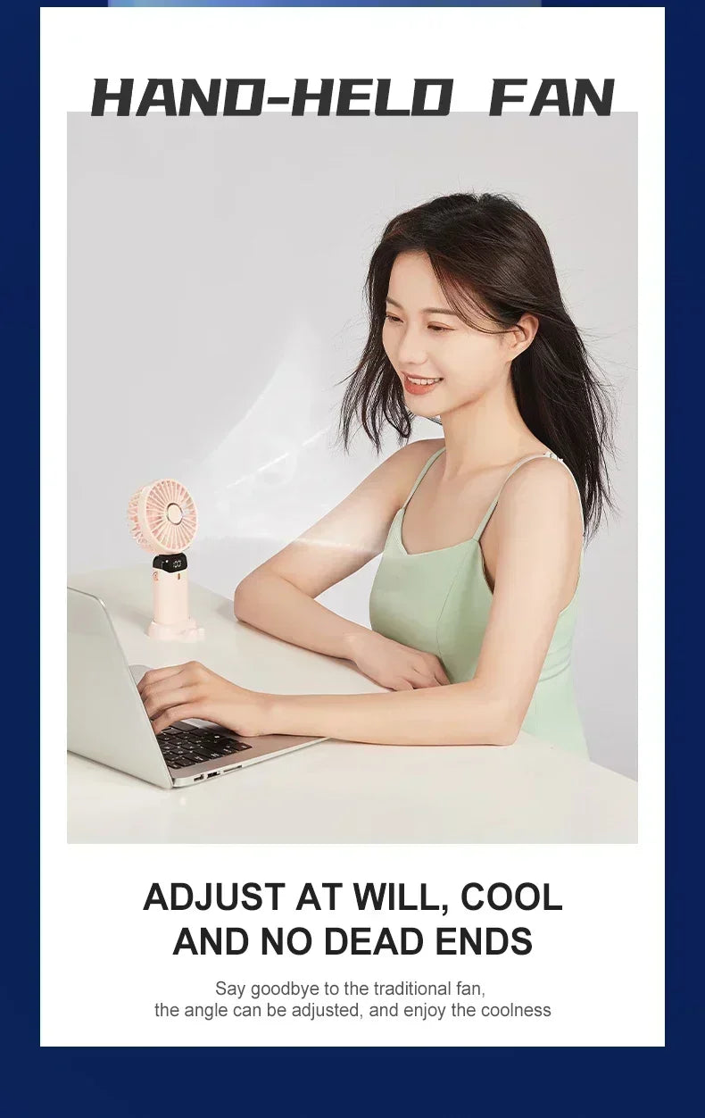 Handheld Mini Fan Foldable Portable 1800mAh