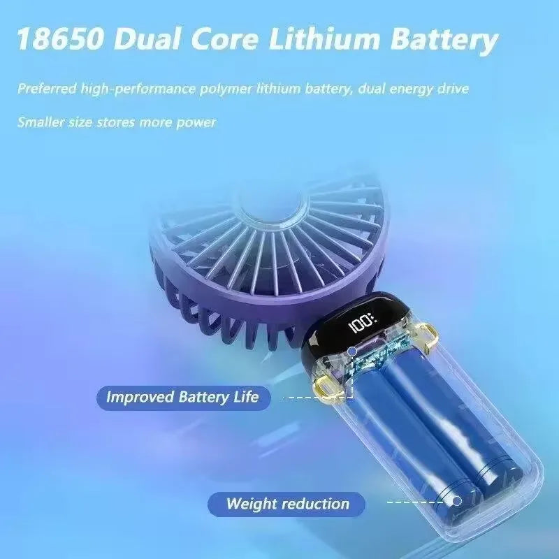 Handheld Mini Fan Foldable Portable 1800mAh