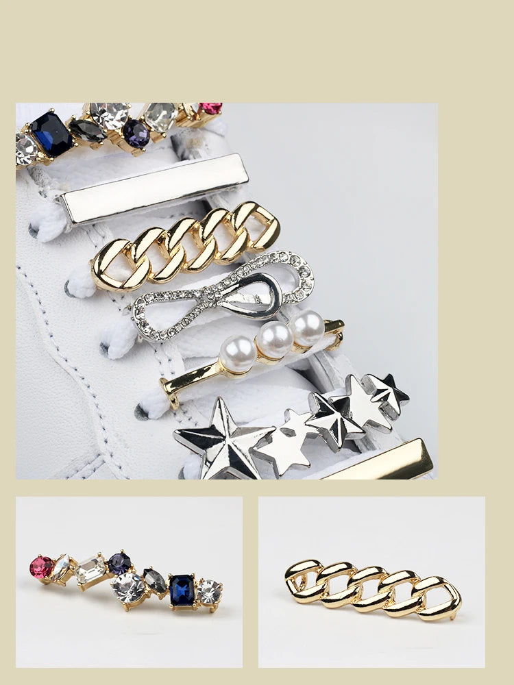 Shoelaces Clips Decoration Shiny Rhinestones