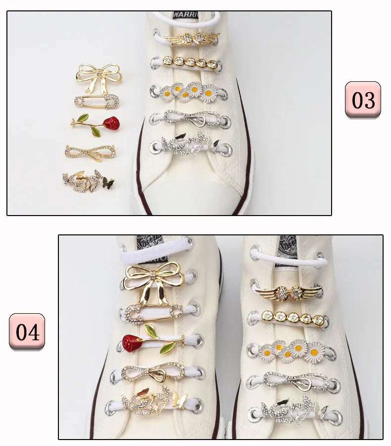 Shoelaces Clips Decoration Shiny Rhinestones
