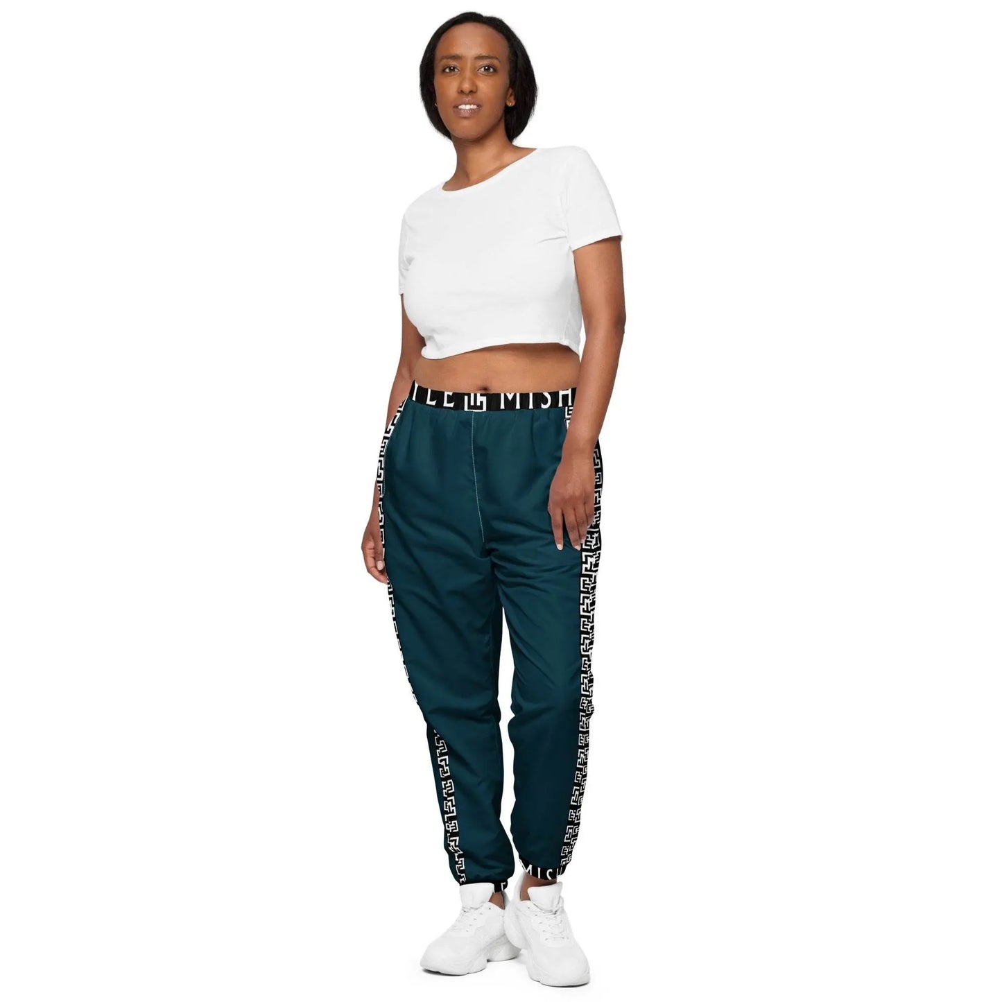 Side Solid Unisex Blue Whale track pants - IVORYNN