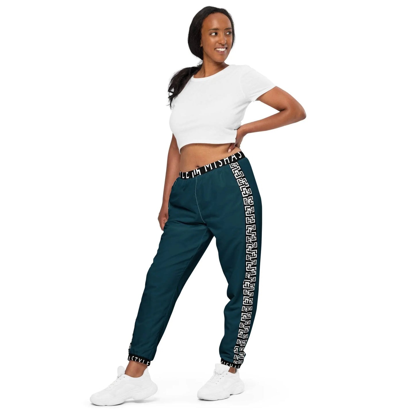 Side Solid Unisex Blue Whale track pants - IVORYNN