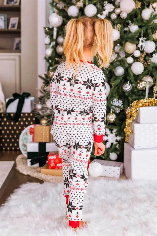 Snowflake Pattern Top and Pants Set - IVORYNN