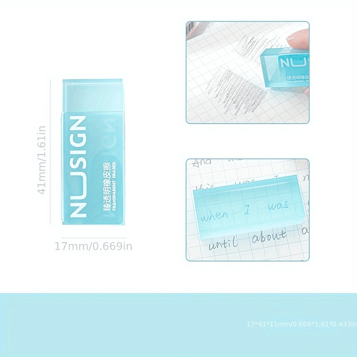 Solid Color Transparent Pencil Eraser - IVORYNN
