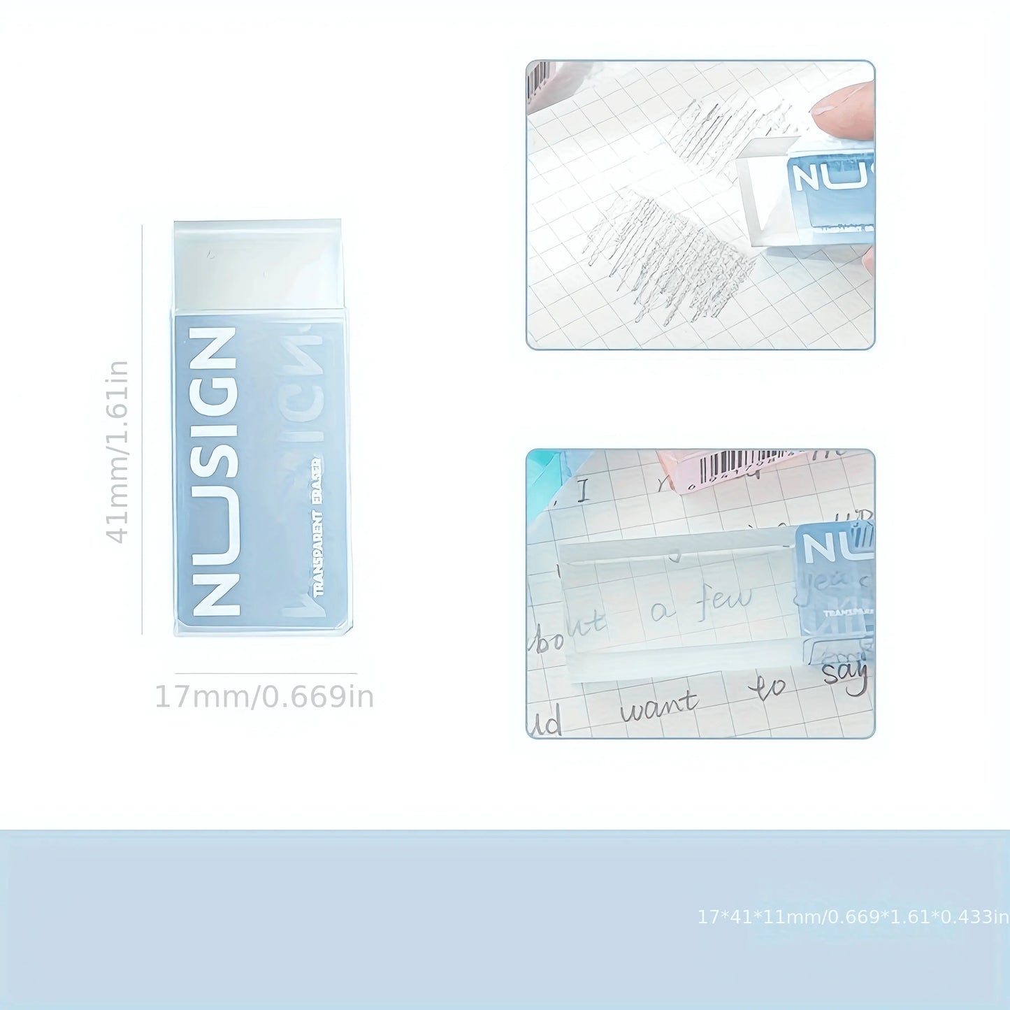 Solid Color Transparent Pencil Eraser - IVORYNN