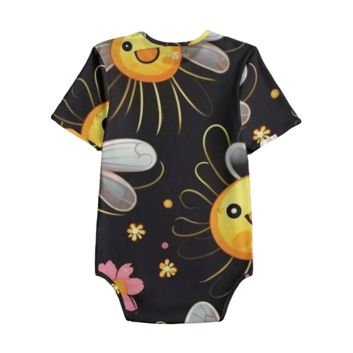Sun Flower Black Baby Bodysuits - IVORYNN