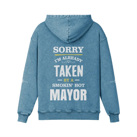 Super Heavyweight Faded Shadow Blue Hoodie - IVORYNN