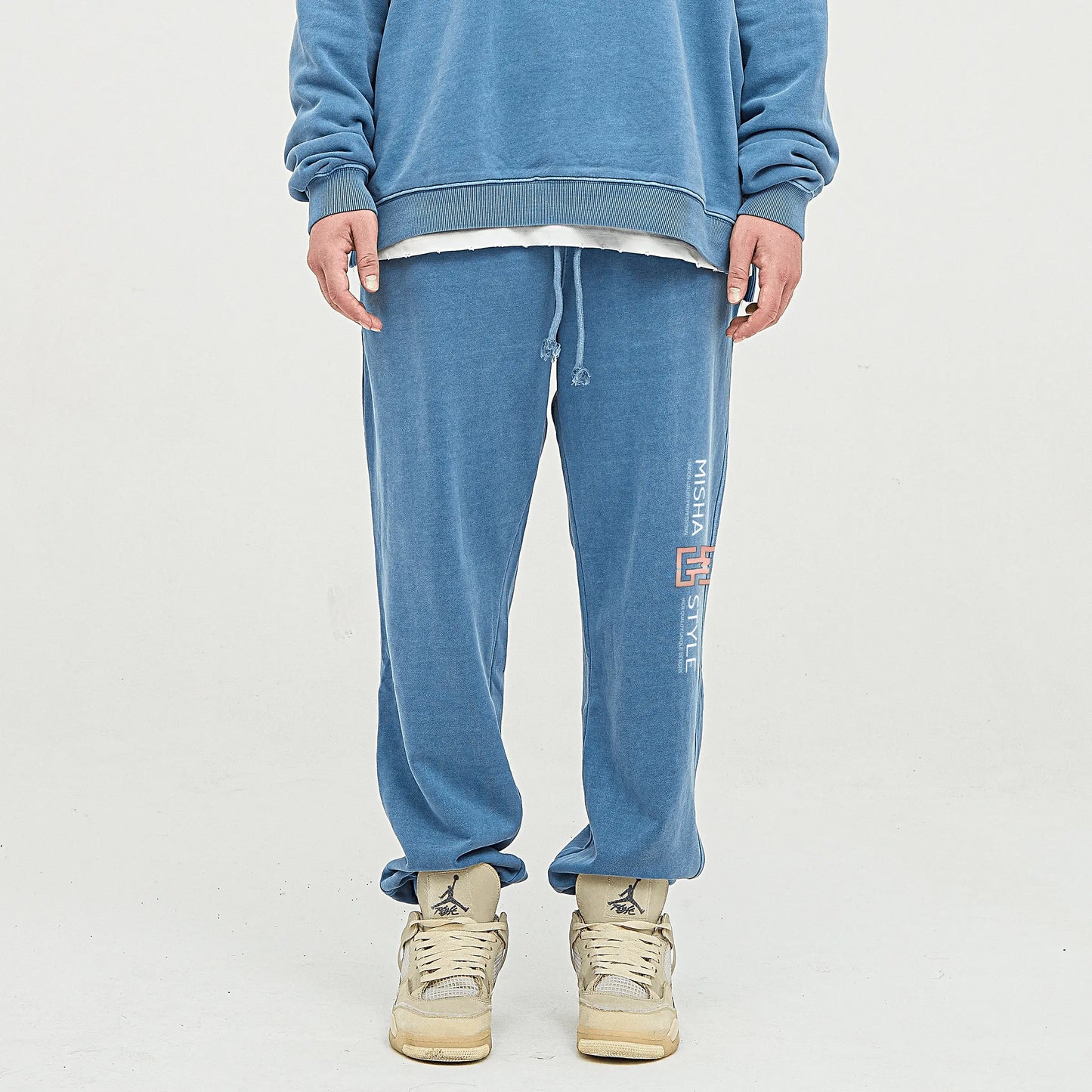 Super Heavyweight State Blue Washed Baggy Sweatpants - IVORYNN