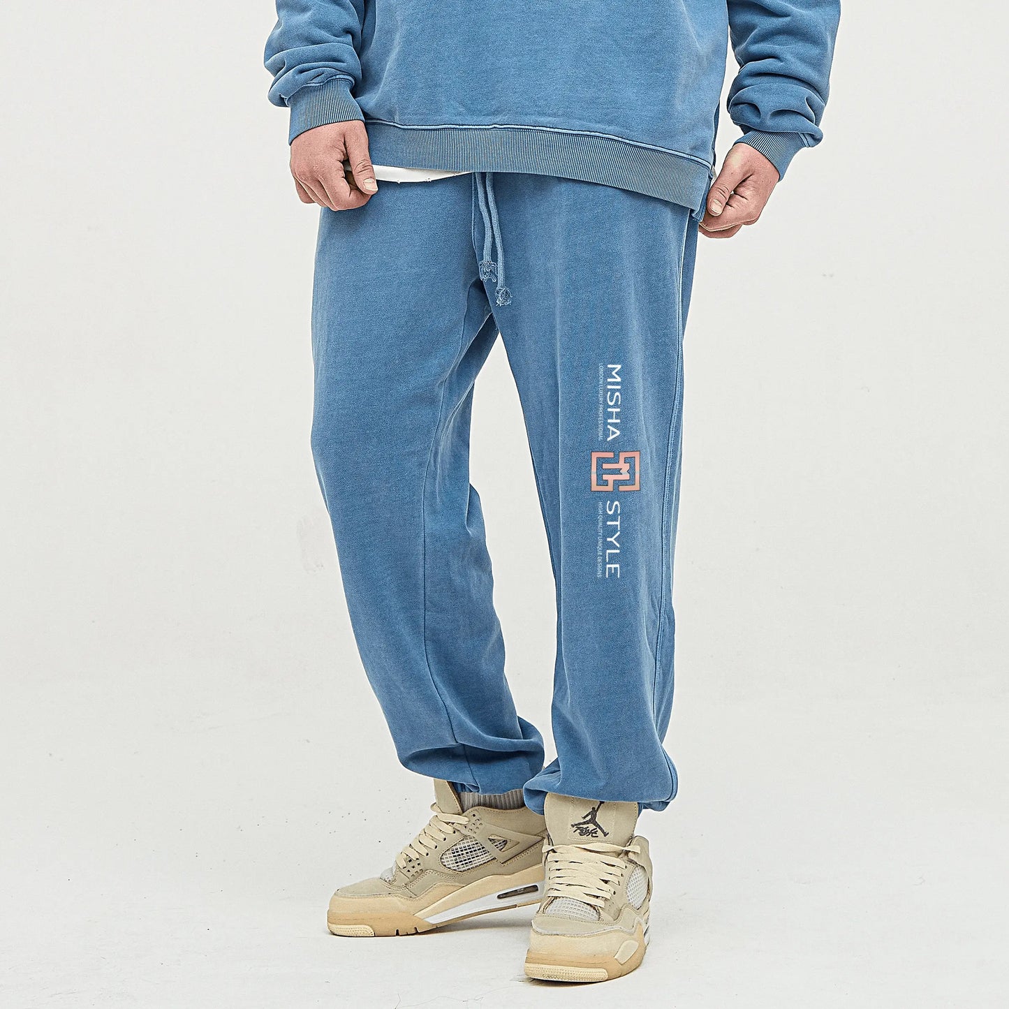Super Heavyweight State Blue Washed Baggy Sweatpants - IVORYNN
