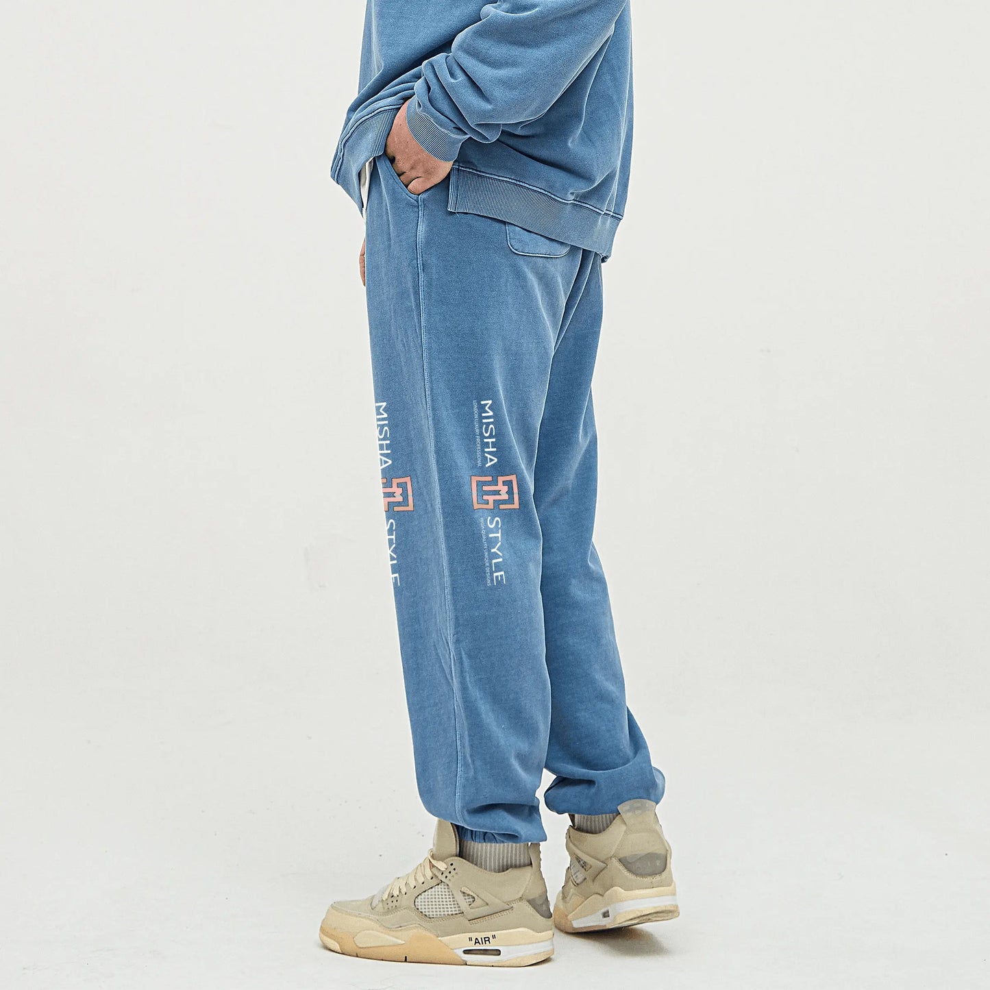 Super Heavyweight State Blue Washed Baggy Sweatpants - IVORYNN