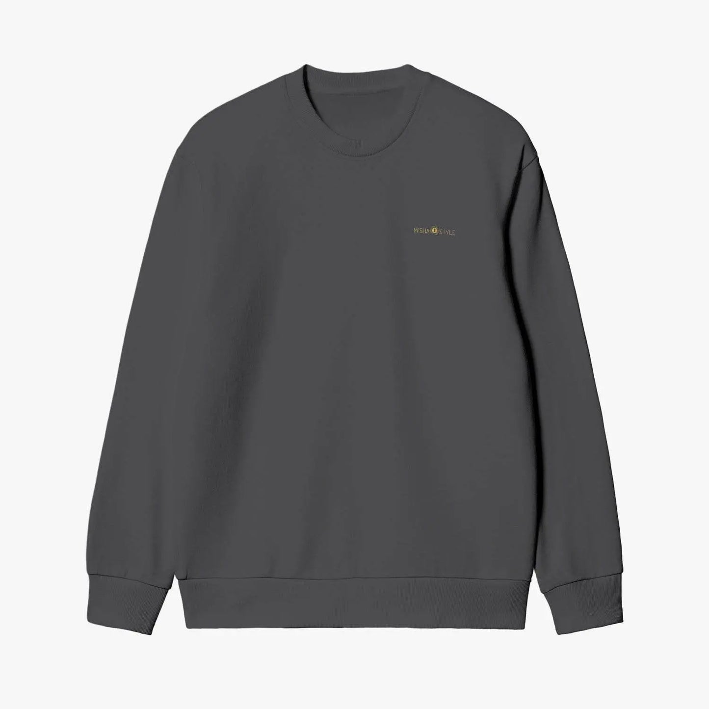 Unisex Garment-Dyed Deep Gray Sweatshirt - IVORYNN