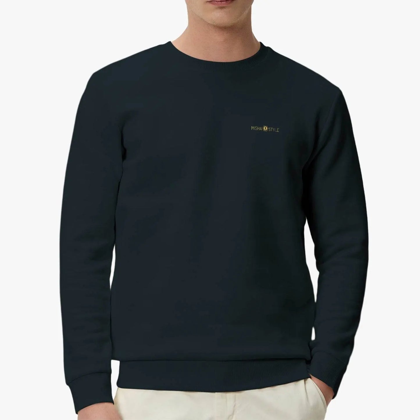 Unisex Garment-Dyed Deep Gray Sweatshirt - IVORYNN
