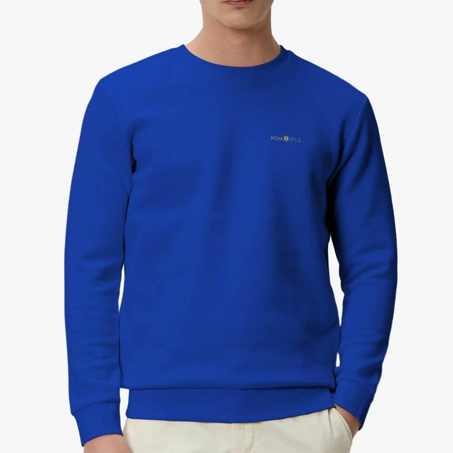 Unisex Garment-Dyed Navy Blue Sweatshirt - IVORYNN
