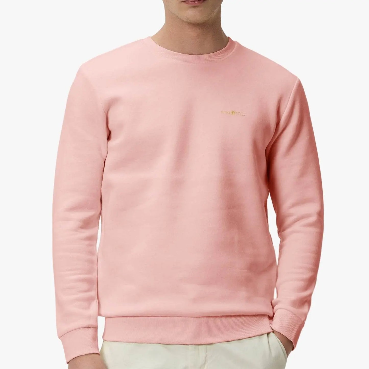 Unisex Garment-Dyed Pink Sweatshirt - IVORYNN