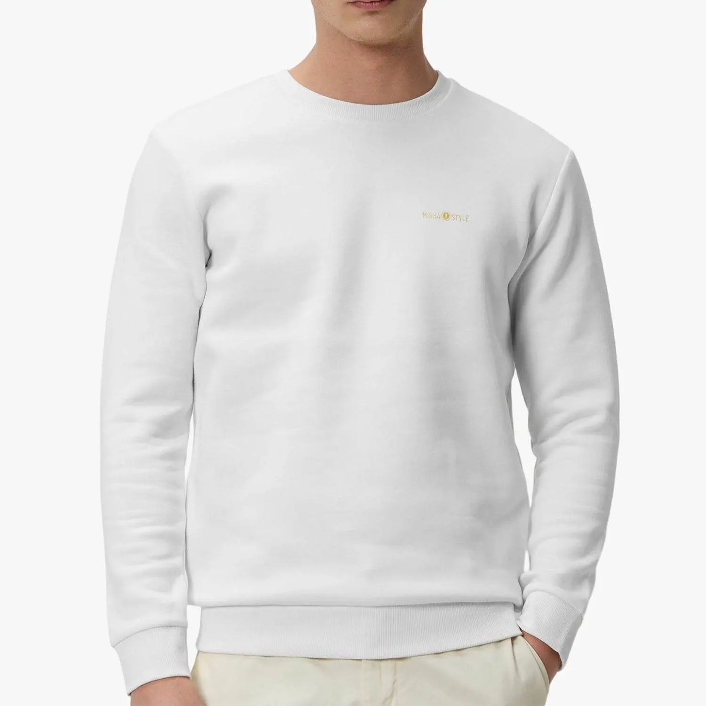 Unisex Garment-Dyed White Sweatshirt - IVORYNN