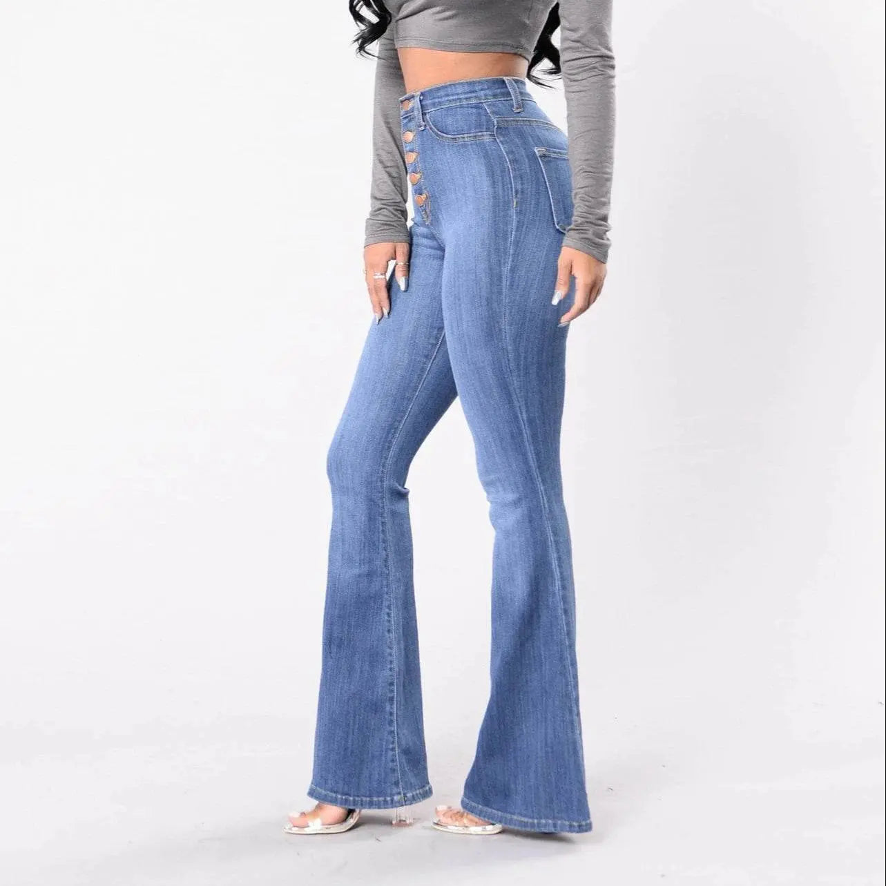Vintage High Waist Wide Leg Denim - IVORYNN
