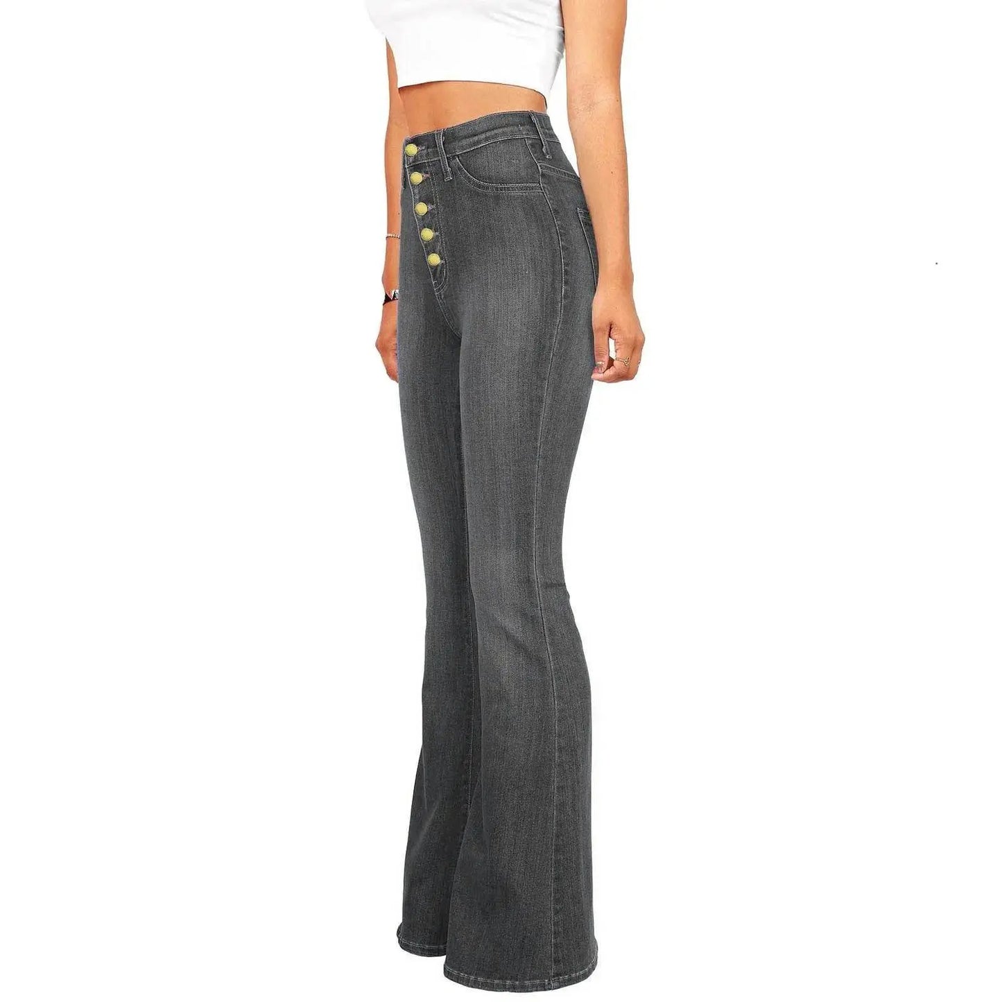 Vintage High Waist Wide Leg Denim - IVORYNN