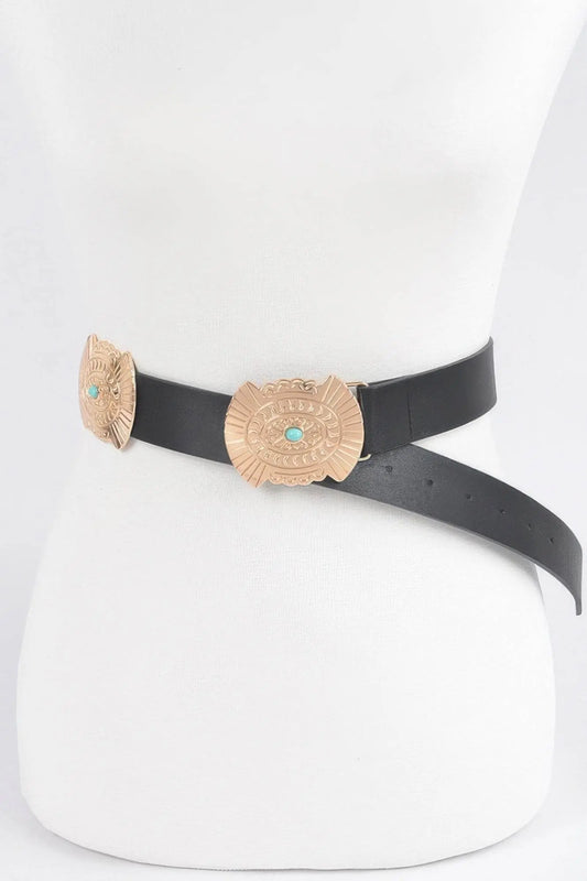 Western Style Belt With Turquoise - IVORYNN