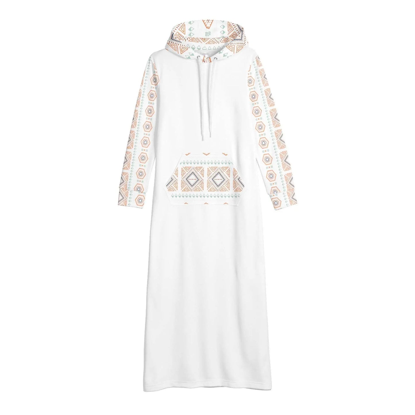 White Light Casual Long Hoodie Dress - IVORYNN