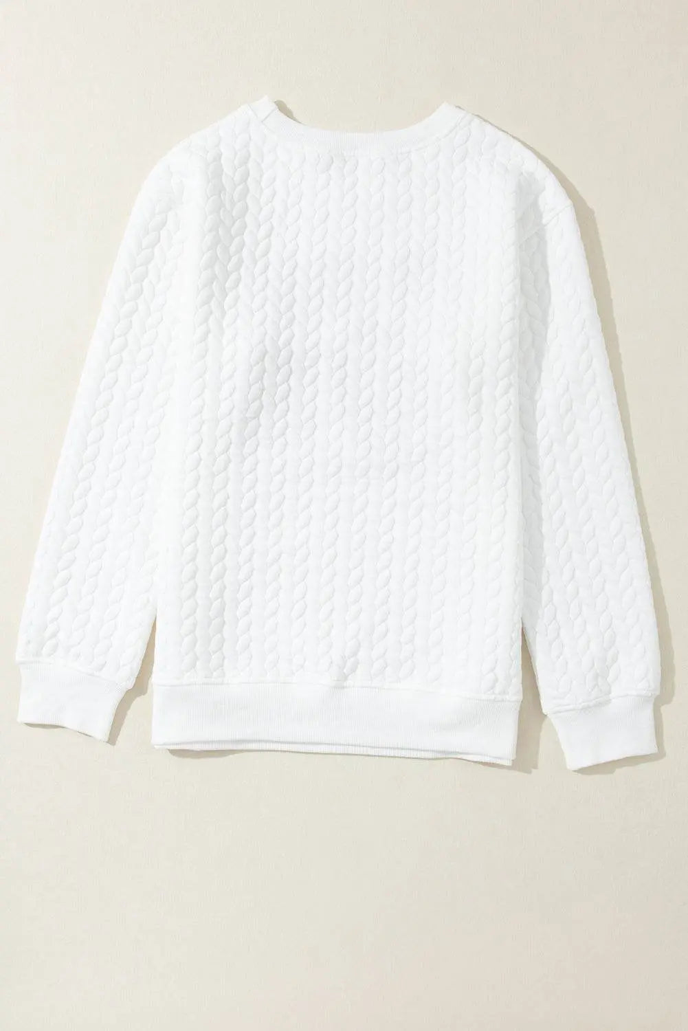 White Merry and Bright Quilted Sweatshirt - IVORYNN