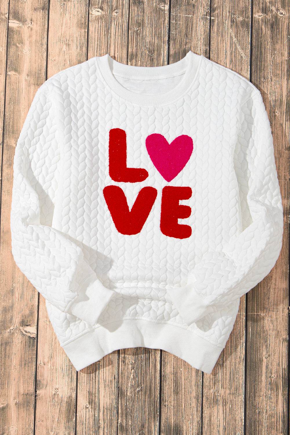 White Merry and Bright Quilted Sweatshirt - IVORYNN