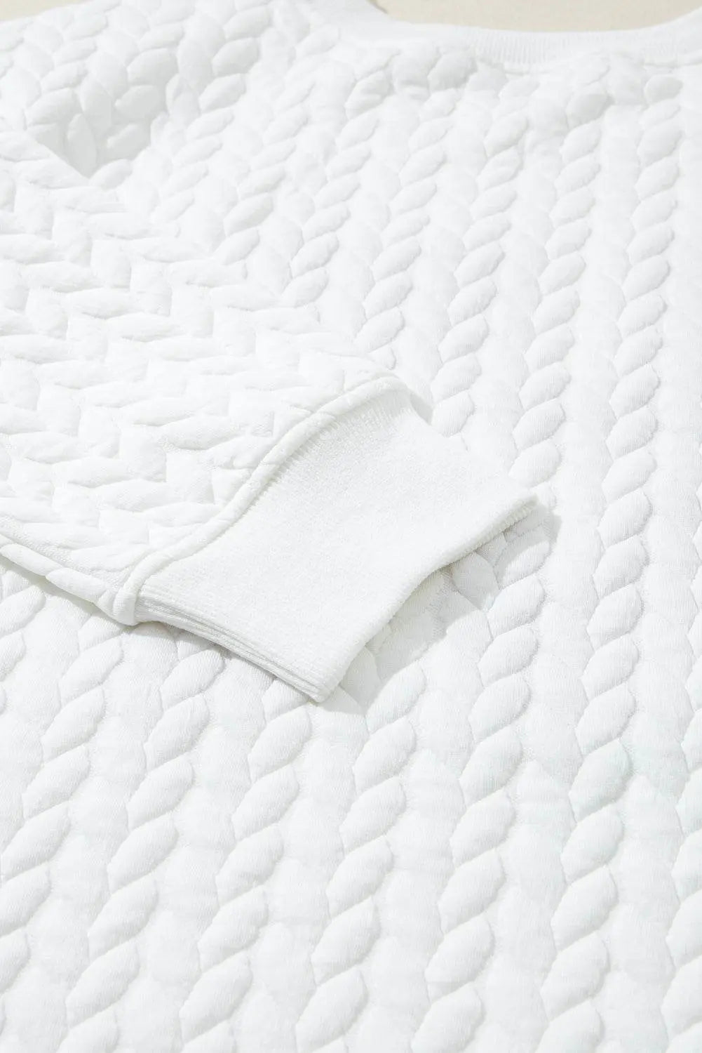 White Merry and Bright Quilted Sweatshirt - IVORYNN