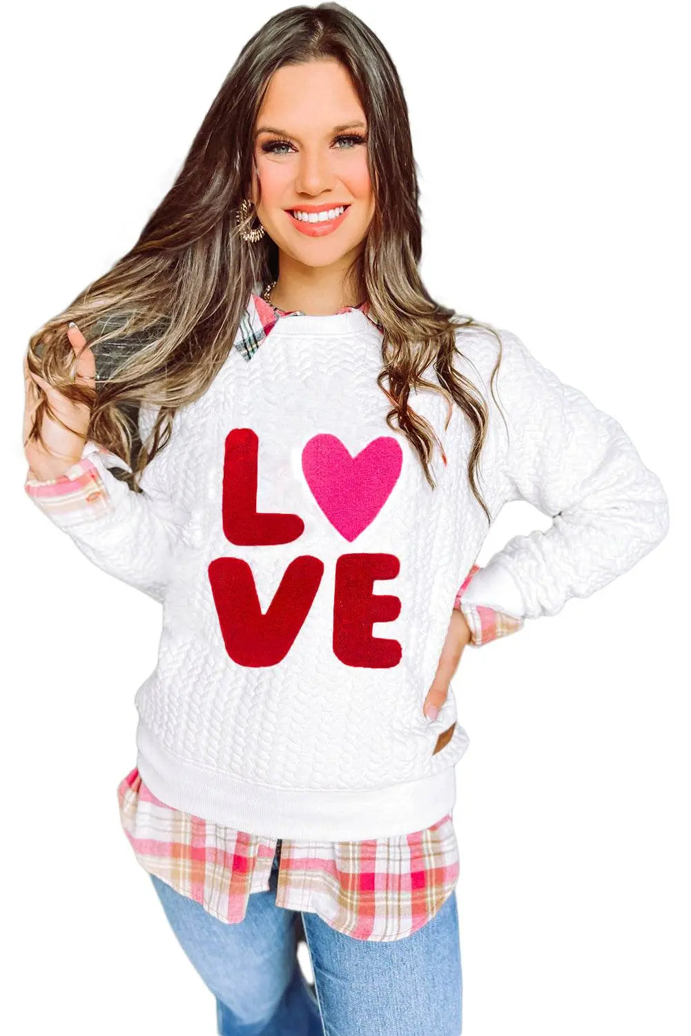 White Merry and Bright Quilted Sweatshirt - IVORYNN