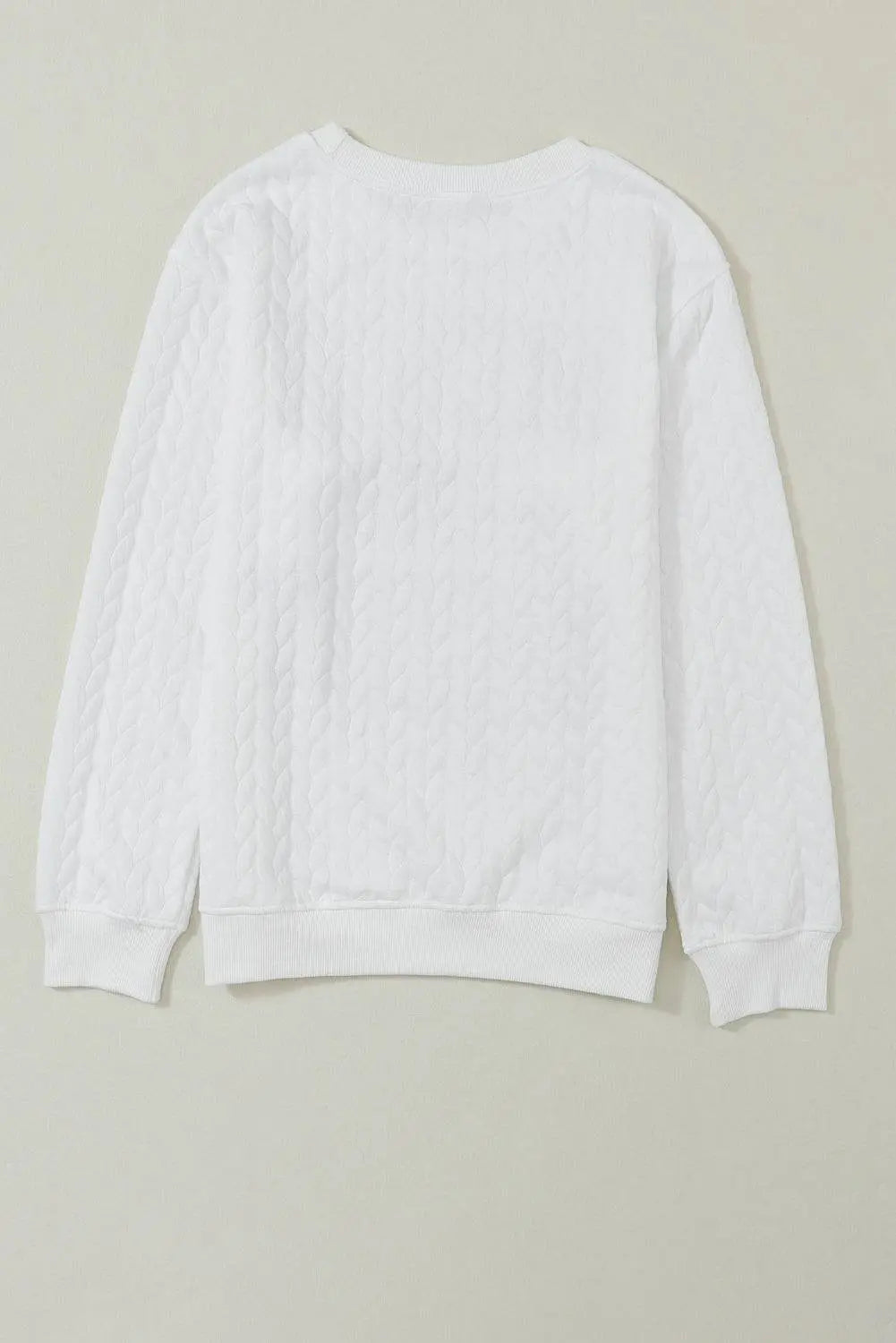 White Merry and Bright Quilted Sweatshirt - IVORYNN