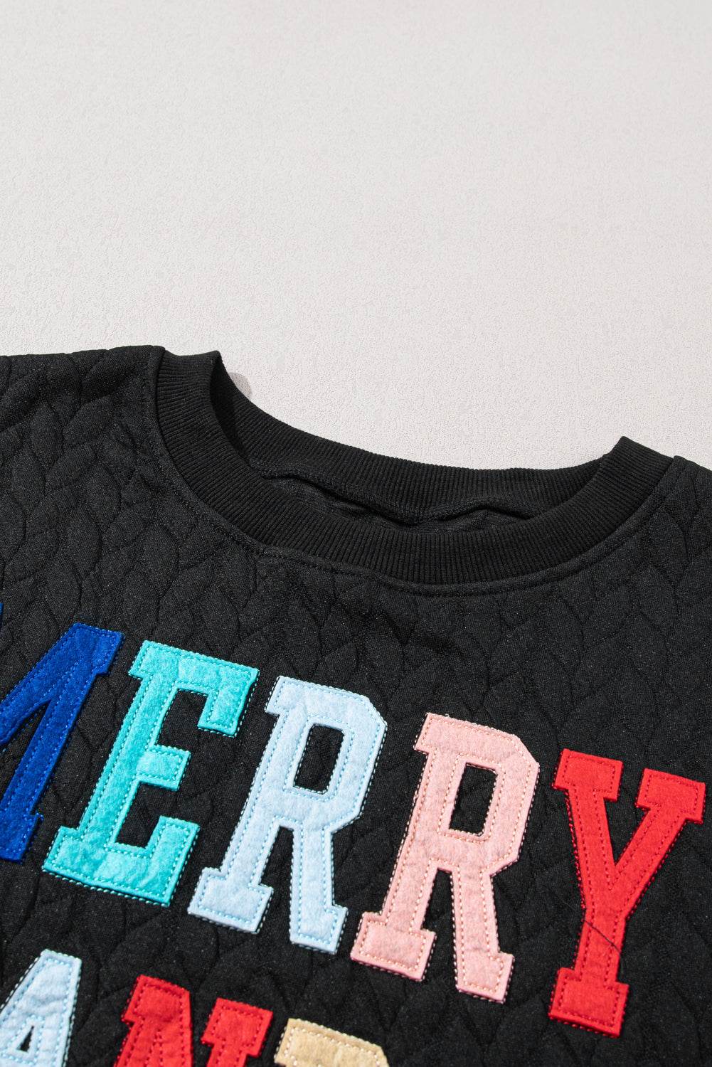 White Merry and Bright Quilted Sweatshirt - IVORYNN