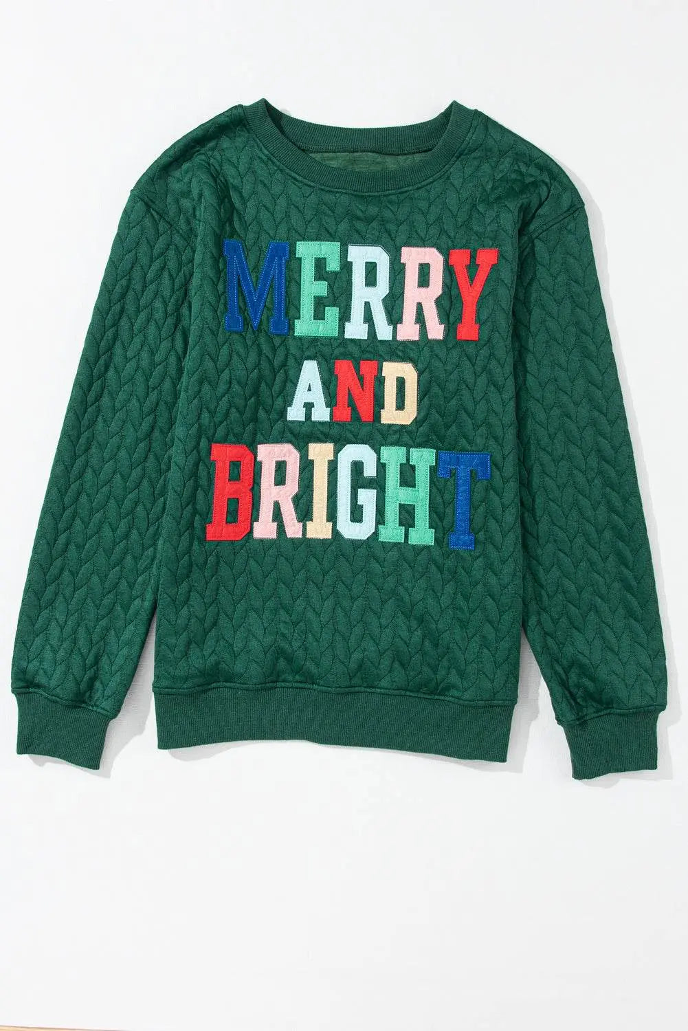 White Merry and Bright Quilted Sweatshirt - IVORYNN