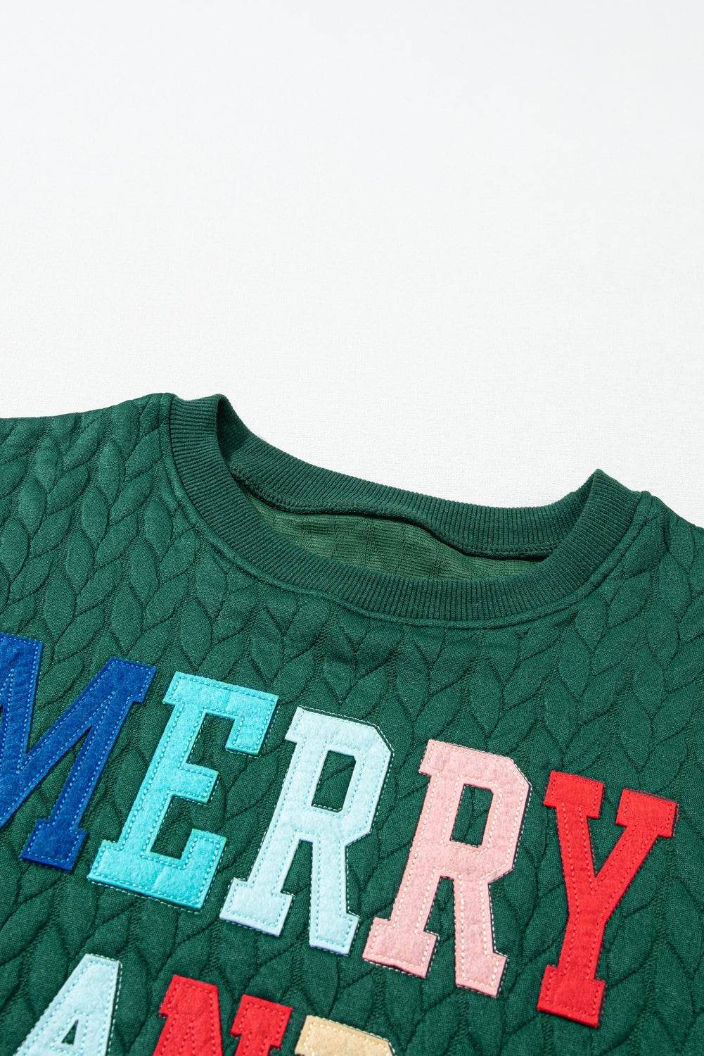 White Merry and Bright Quilted Sweatshirt - IVORYNN