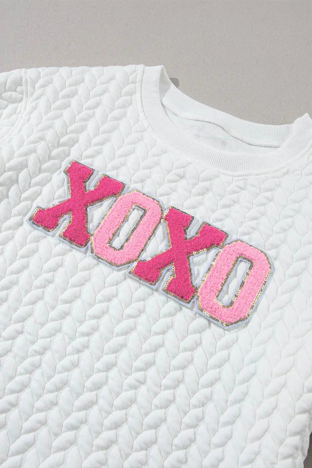 White Merry and Bright Quilted Sweatshirt - IVORYNN