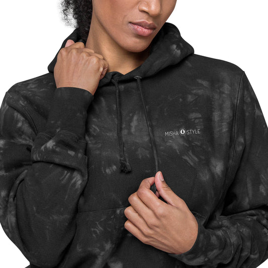 Women Champion tie-dye Black hoodie - IVORYNN