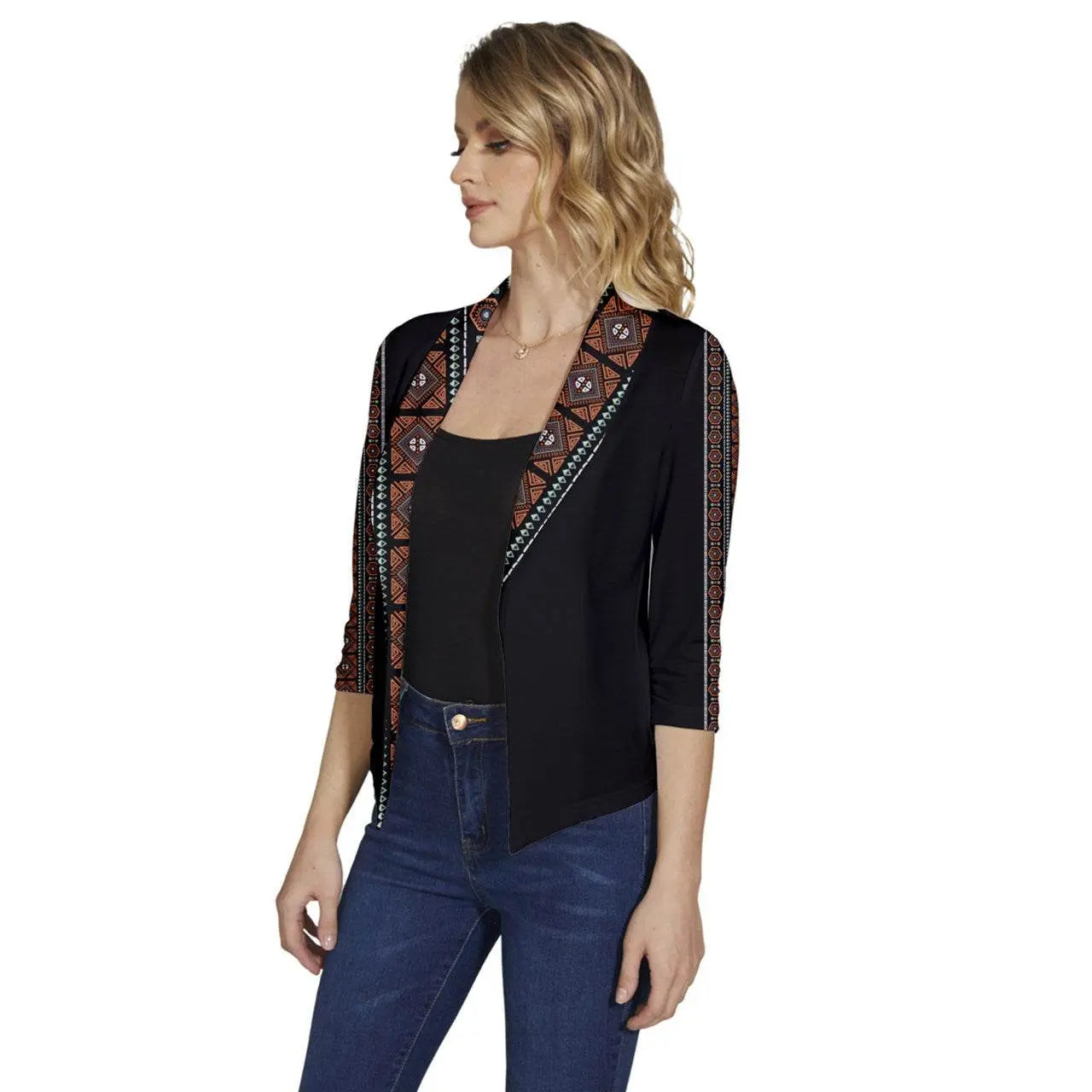 Women's Sleeve Shawl Collar Black Jacket - IVORYNN
