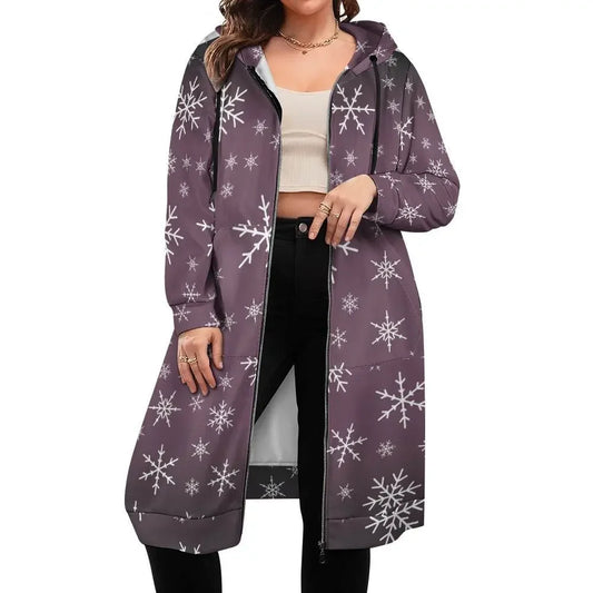 Women's Warm Snow long Hoodie - French Lilac - IVORYNN