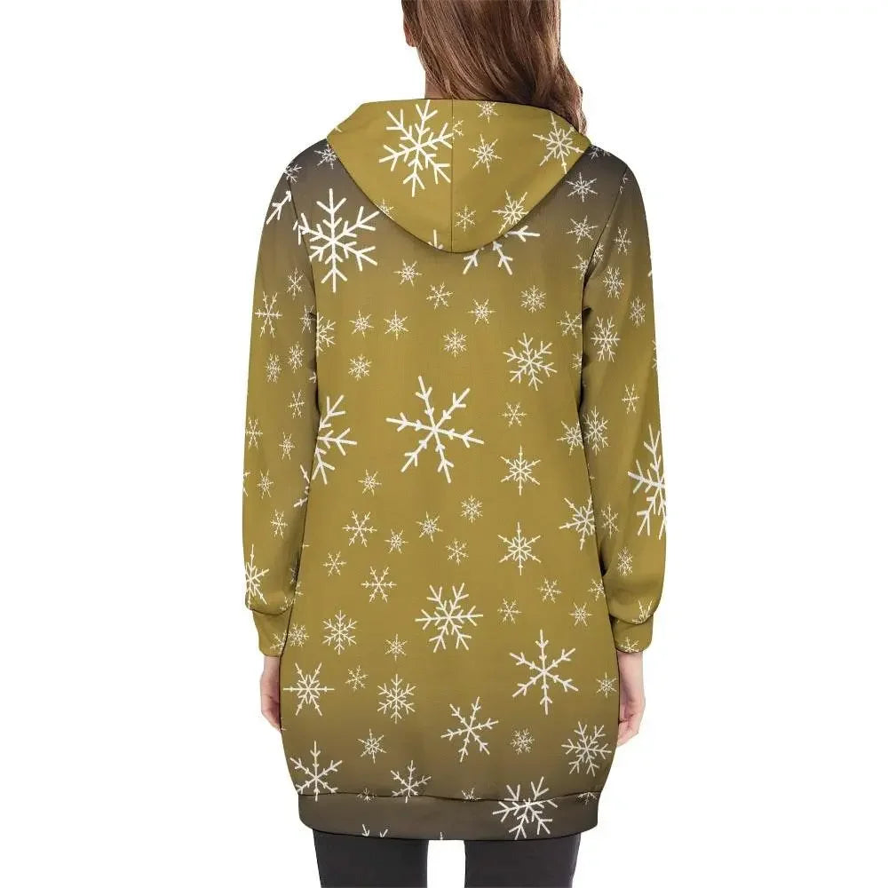 Women's Warm Snow long Hoodie - Lime - IVORYNN
