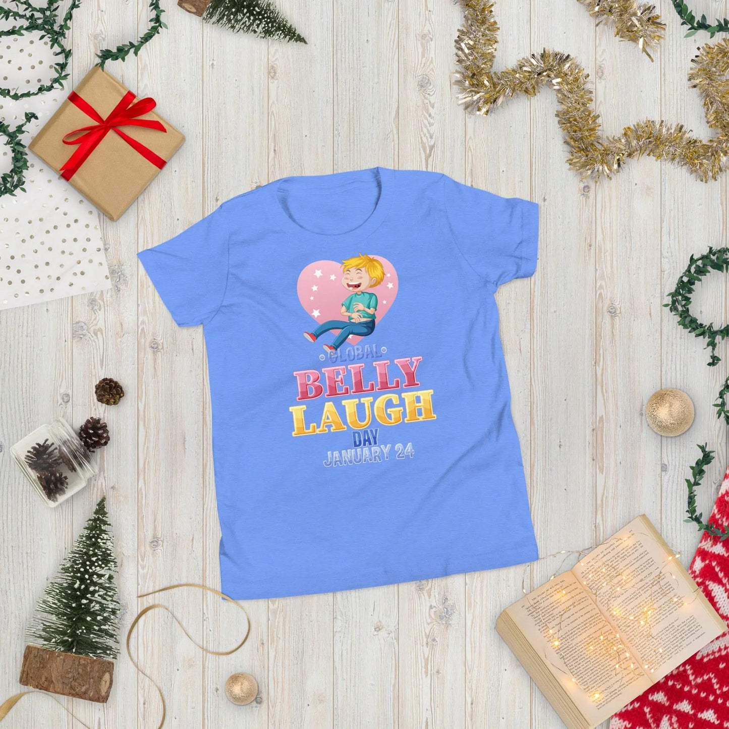 Youth Short Sleeve Blue T-Shirt - IVORYNN
