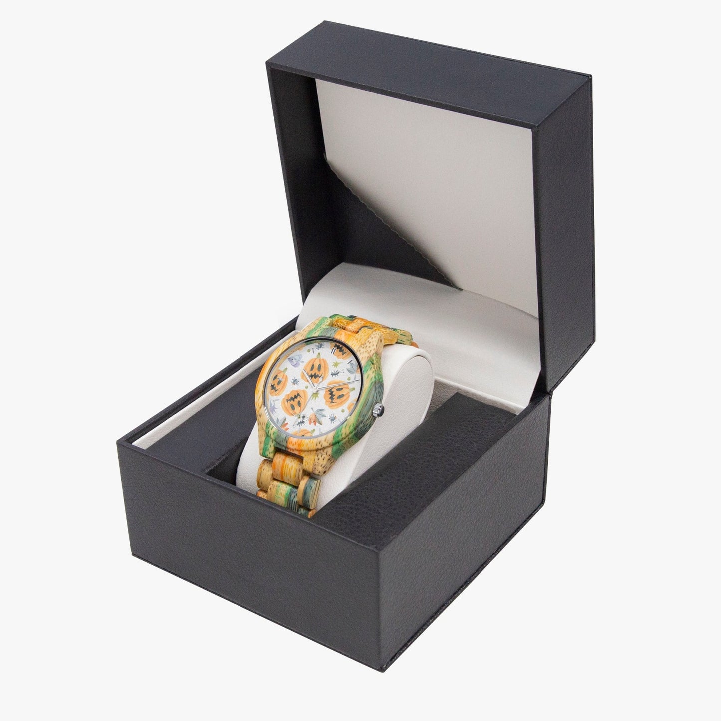 Halloween Camouflage Green Blue Wooden Watch