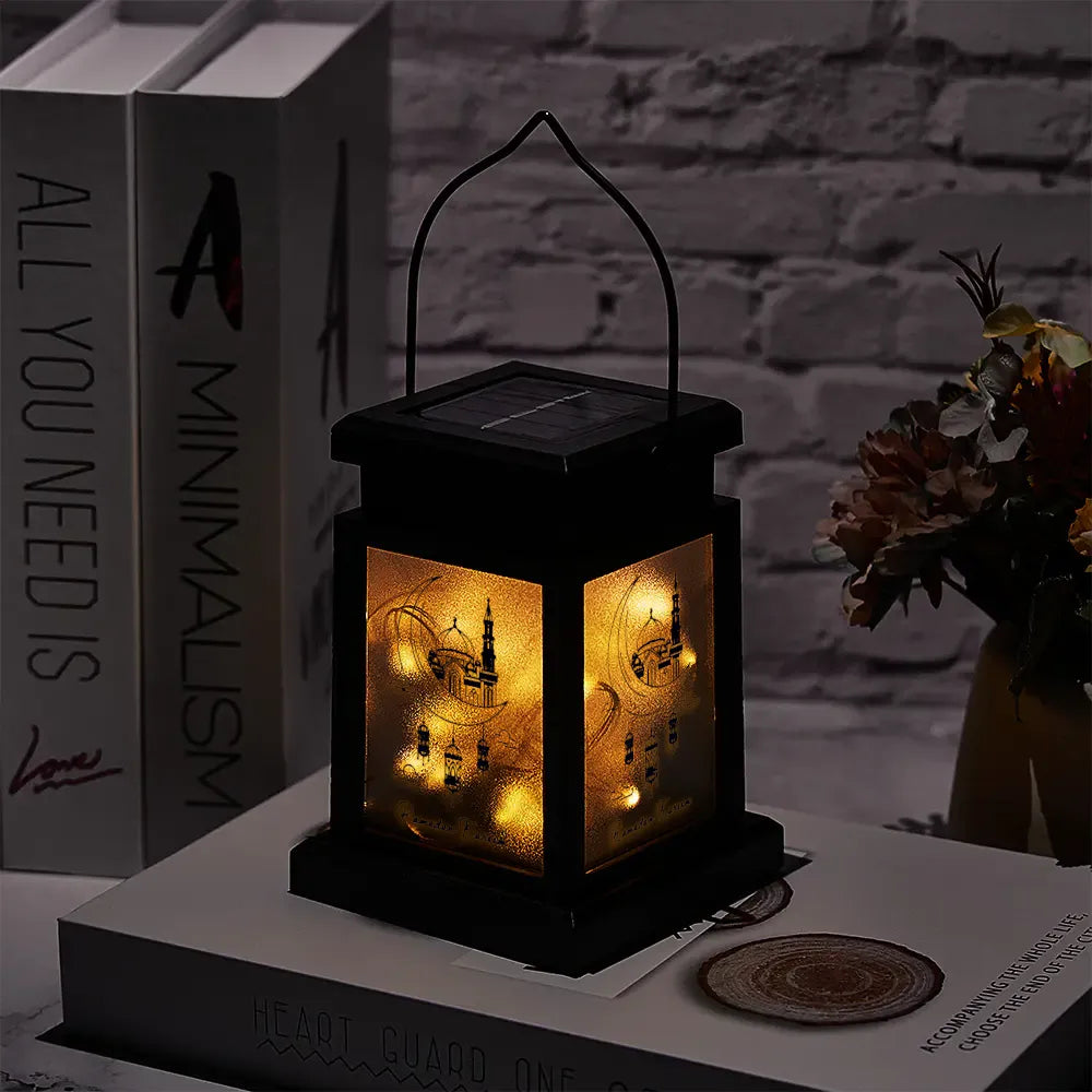 Ramadan Moon Solar Powered Square Lantern