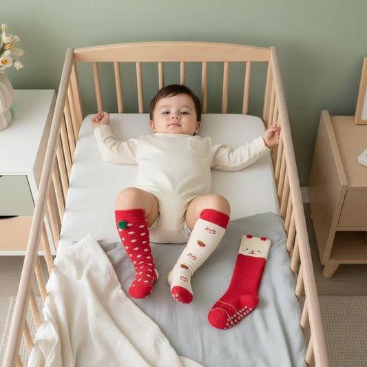 Baby boy top-down view