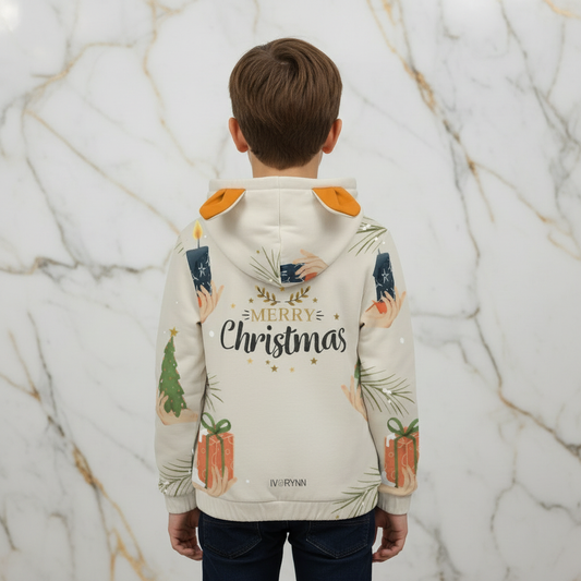 Back view showing Merry Christmas text