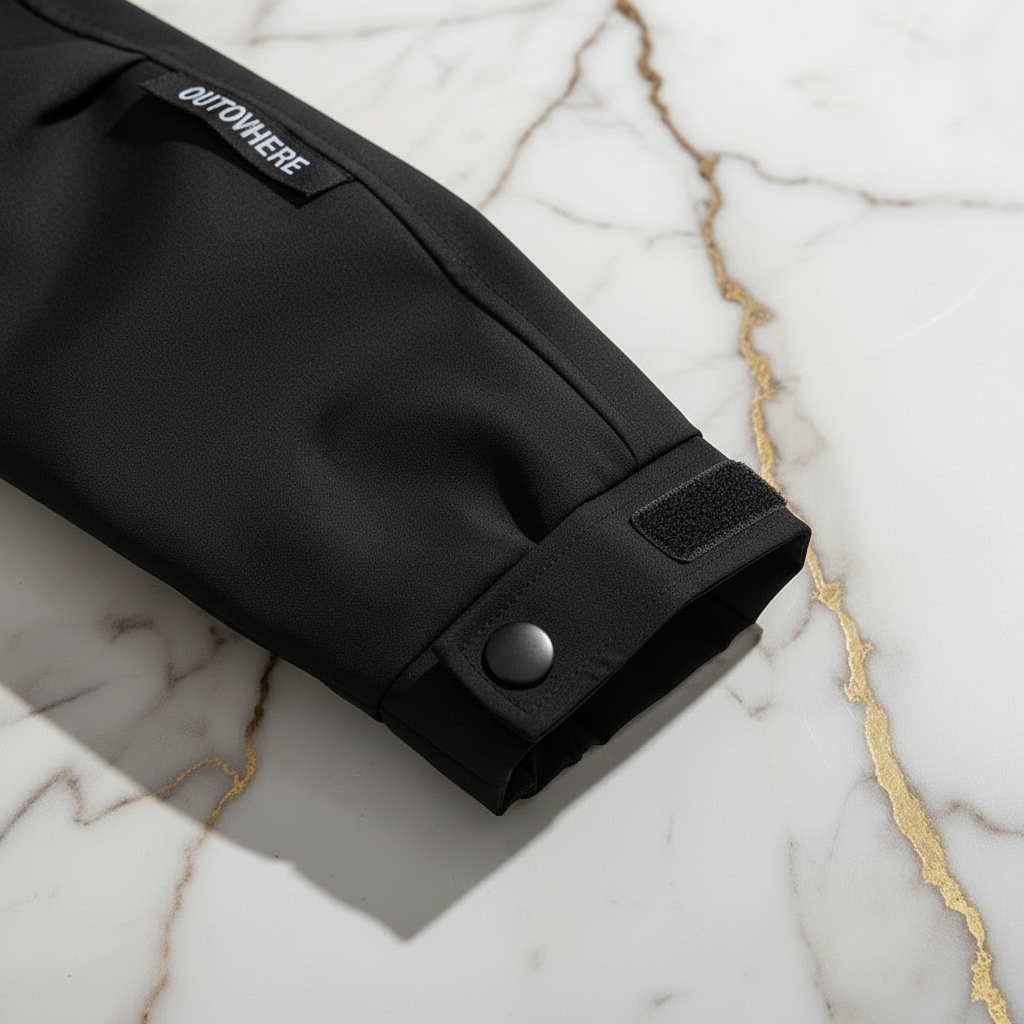 Black jacket cuff detail