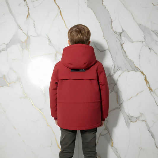 Boy in Red Jacket - Back View