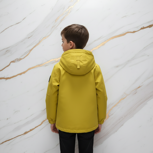 Boy in Yellow Jacket - Back View