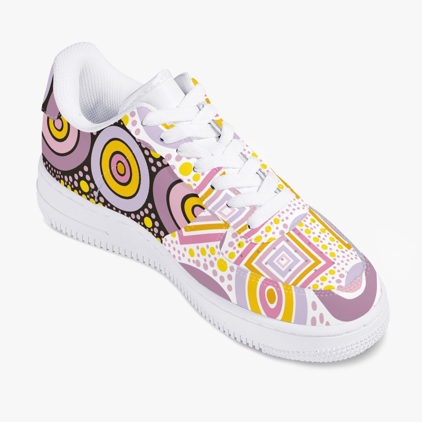 Top Leather Sports Women Sneakers - Colorful