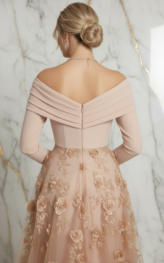 Close-up back zipper detail - Pink gown