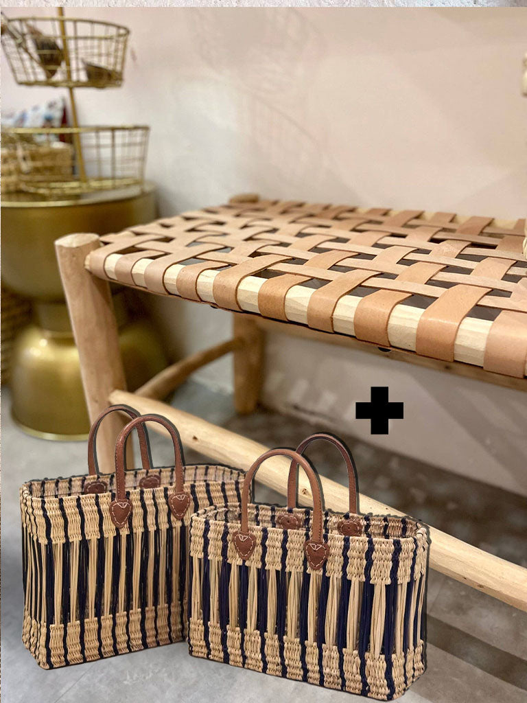 Authentic Handcrafted Moroccan Wooden Bench