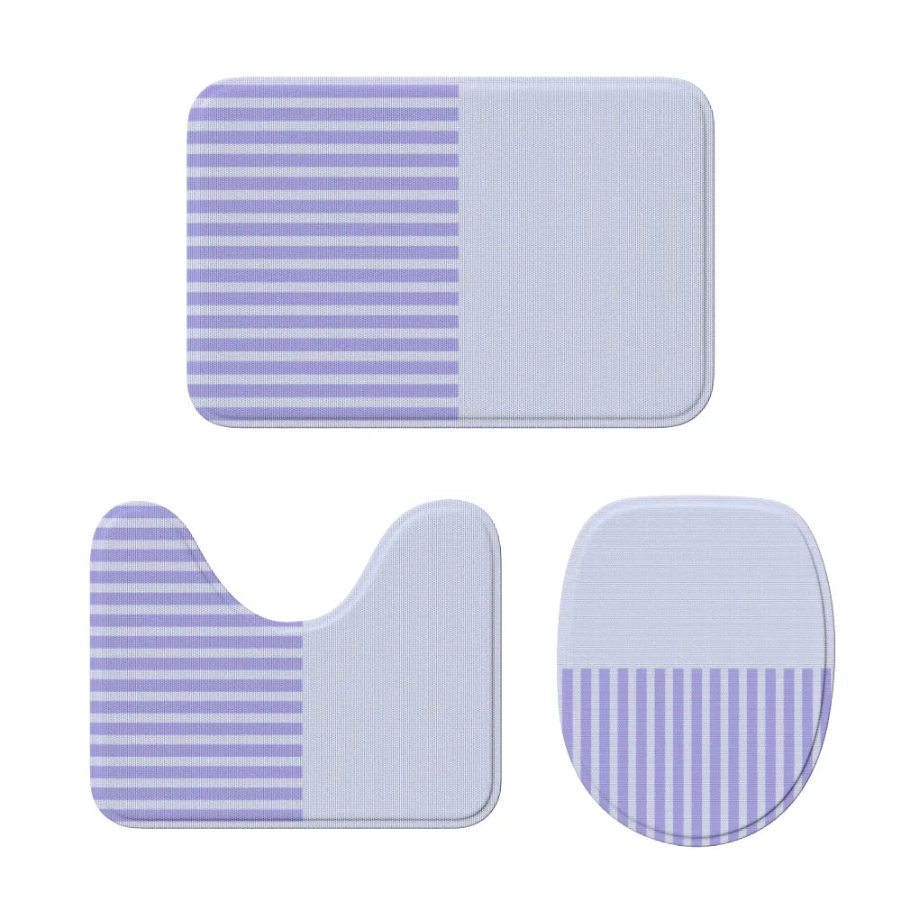 3 Piece Mauve Bathroom Mat
