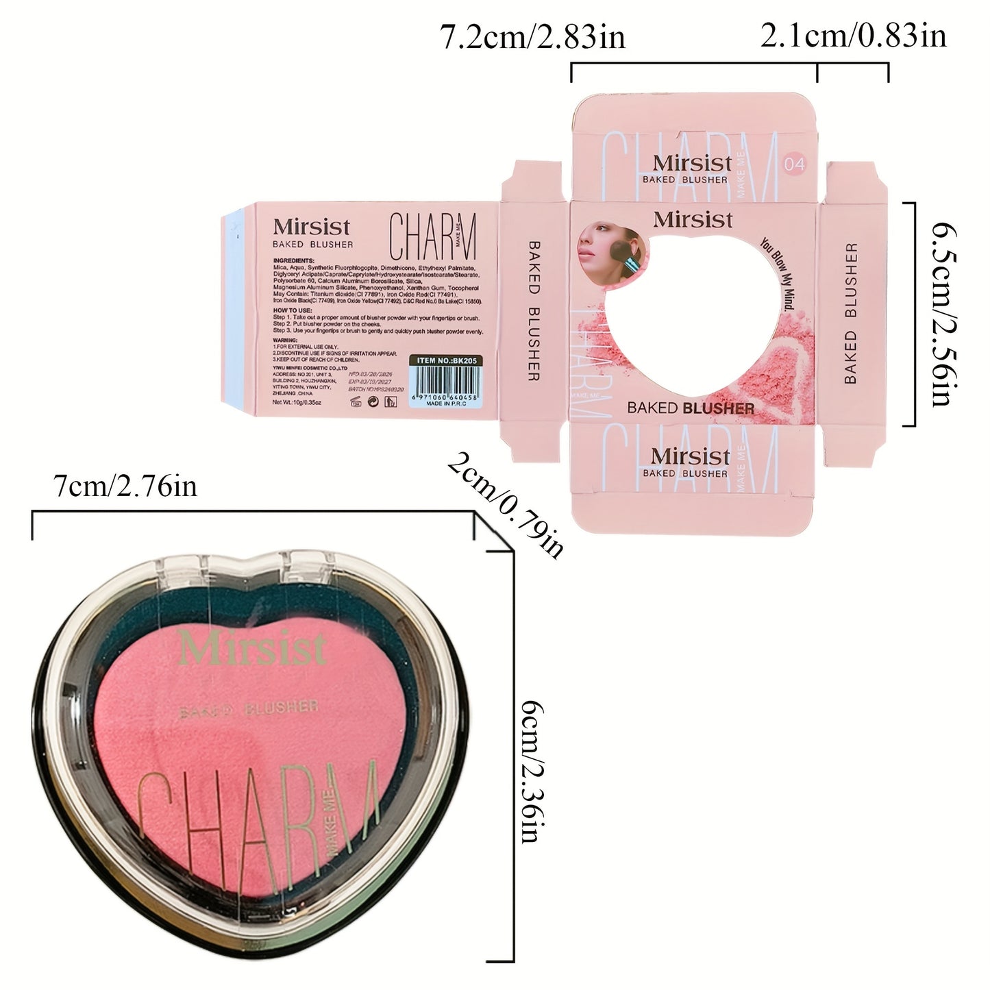 Heart Shaped luxury Soft Blush