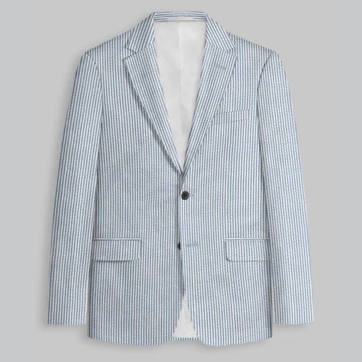Ferrecci Men's Tan Slim Fit Two-Button Seersucker Suit Set for Formal Occasions